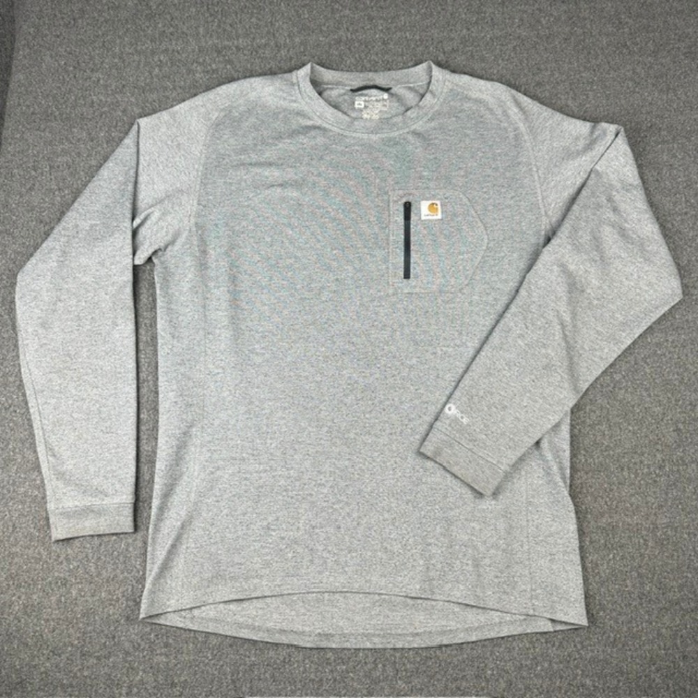 Carhartt Force Mens XL Long Sleeve Pocket T-Shirt Gray MBL110 Shadow Heather